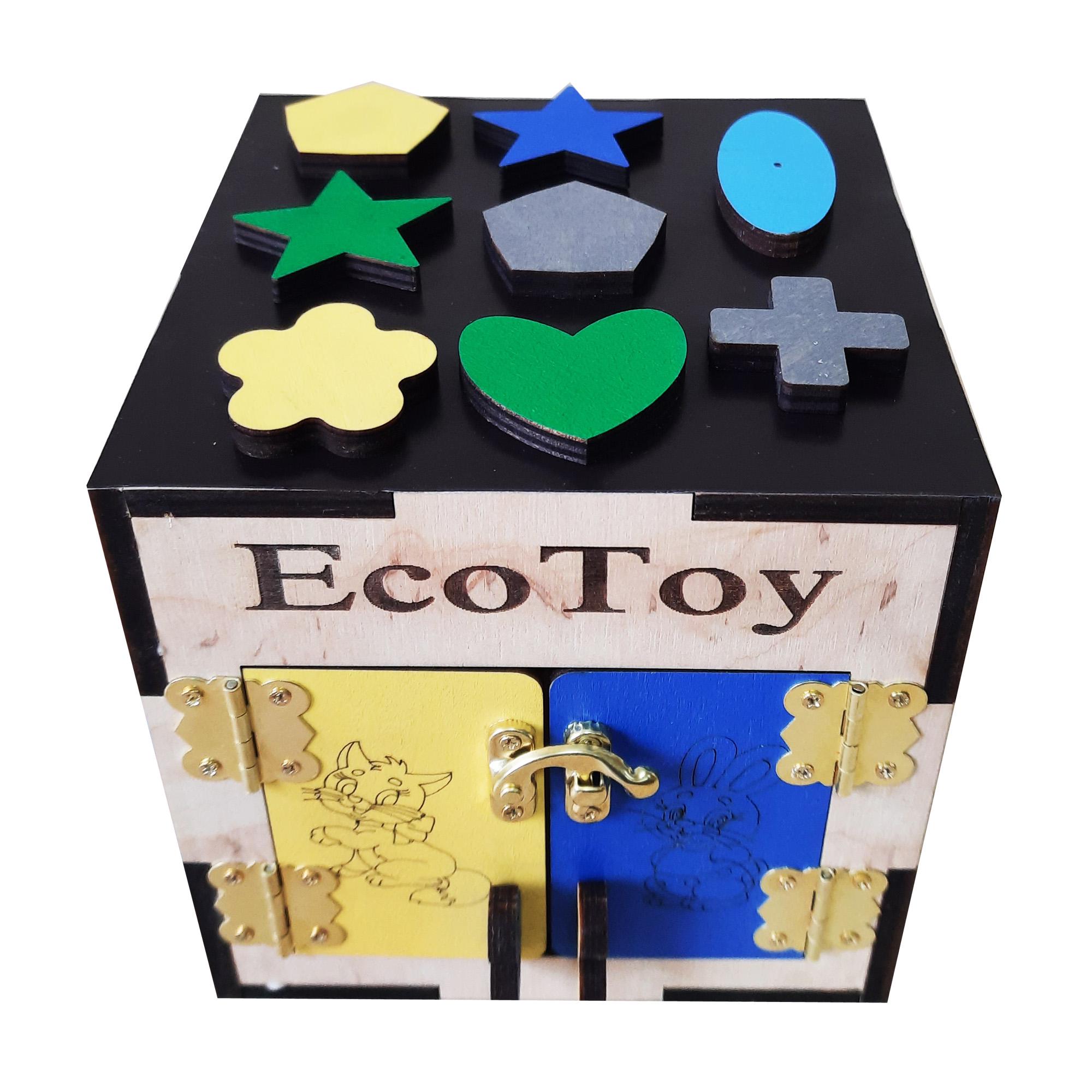 Развивающая игрушка Бизикуб Мини ecoToy 15х15х15 см (111003) - фото 2