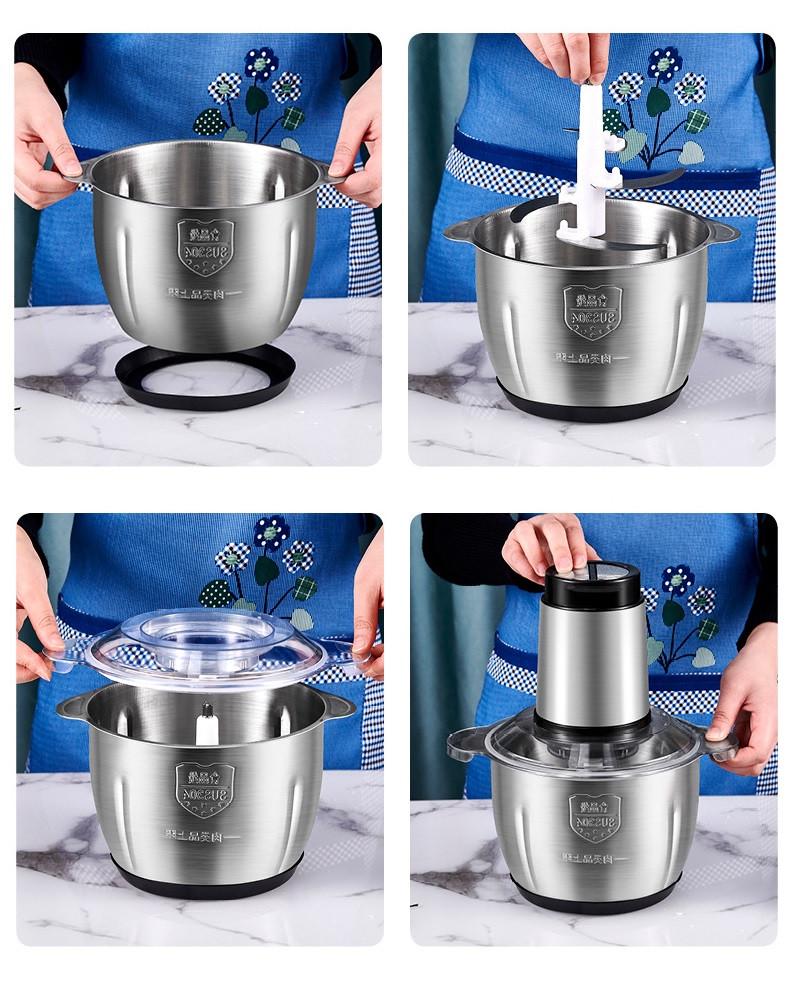 Блендер-подрібнювач кухонний стаціонарний з нержавіючою чашею 2 л (2679443669) - фото 4