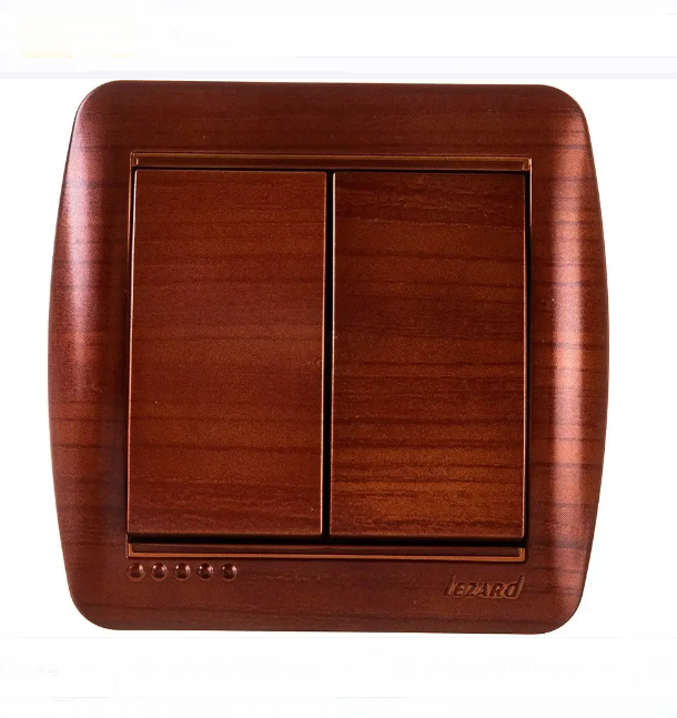 Вимикач двоклавішний Lezard Demet Античний кедр (25878898)