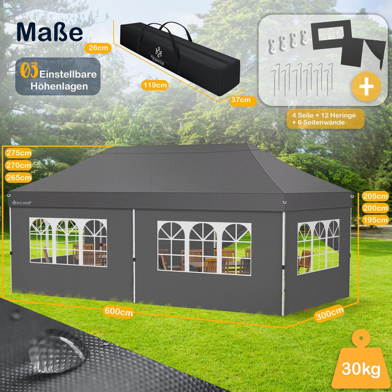 Павільйон садовий KESSER 6x3 м UV50+ Антрацит - фото 10 Павільйон садовий KESSER 6x3 м UV50+ Антрацит - фото 10