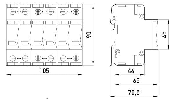 Ограничитель перенапряжения E.NEXT e.POmI.3 LCF 90 3Р 60 кА 280 В (81.132) - фото 2