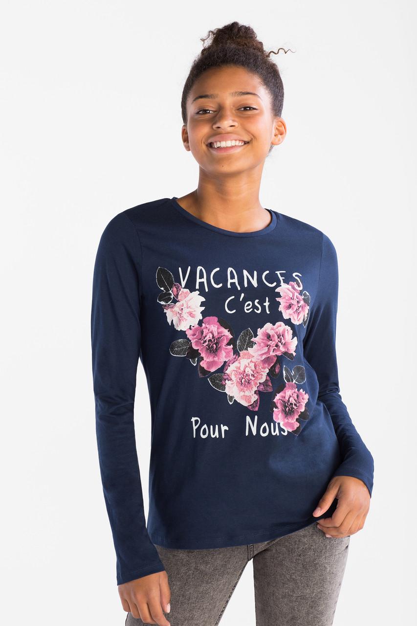 Реглан для девочки C&A с цветами р. 158-164 Синий (2025755)