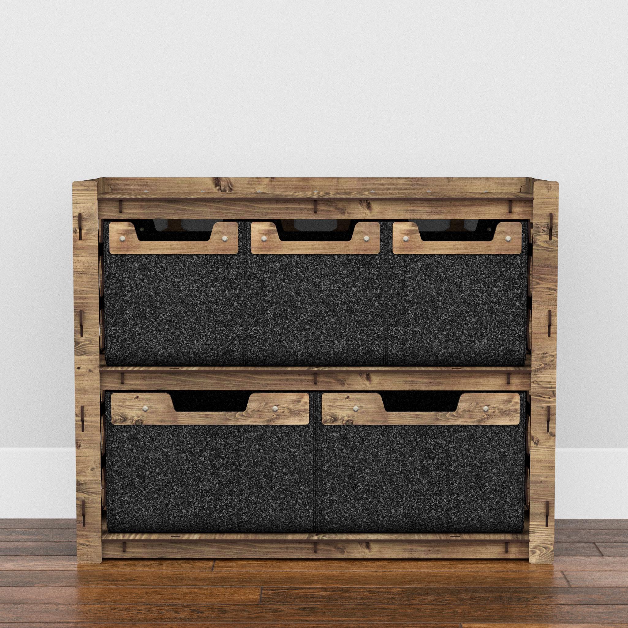 Комод в детскую деревянный низкий Hexagonica Honeycomb на 5 ящиков черные корзины 600х750х345 мм (119973) - фото 3 Комод в детскую деревянный низкий Hexagonica Honeycomb на 5 ящиков черные корзины 600х750х345 мм (119973) - фото 3