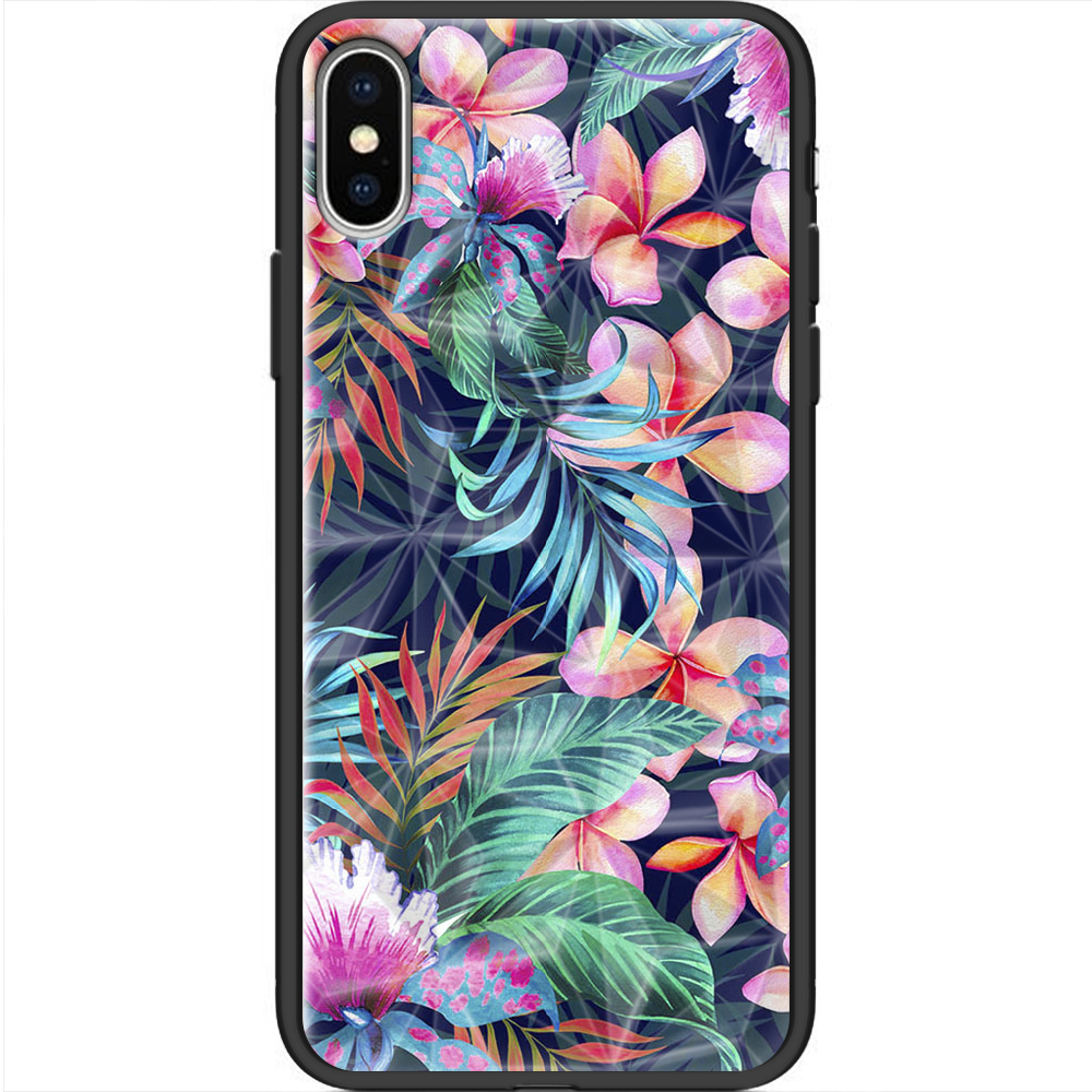 Чехол Boxface iPhone X flowers in the tropics Черный силикон с призмой (32139-up1971-37857)