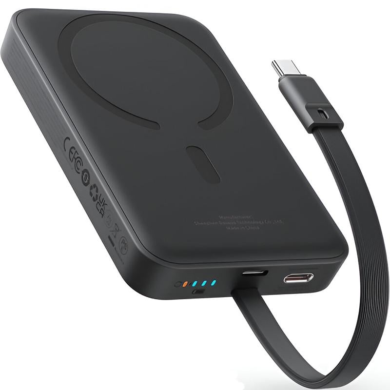 Повербанк BASEUS Magnetic Mini Wireless Fast Charge Type-C Edition 10000 mAh 30W Cluster Black (P1002210B113-00) - фото 2