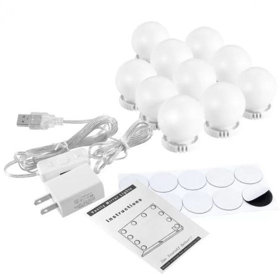Led підсвічування дзеркала для макіяжу Vanity Mirror Lights 10 лампочок
