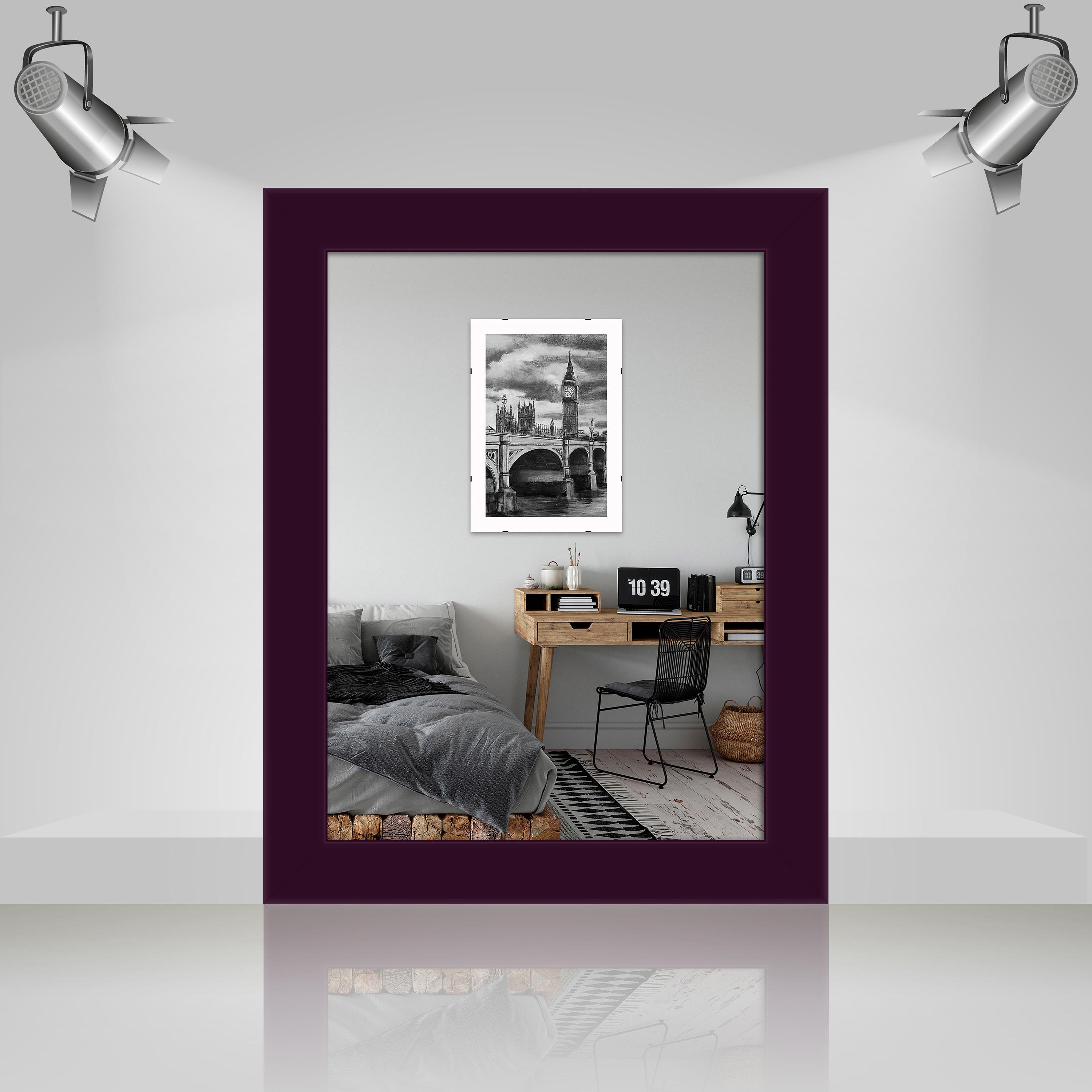 Фоторамка деревянная EmojiFrame 15х20 см AH2220-02 антибликовое стекло 2 мм Фиолетовый - фото 3