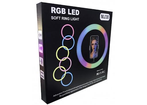 Кольцевая лампа MJ38 RGB с зажимом для телефона со штативом 38 см (333222221111666677777) - фото 5 Кольцевая лампа MJ38 RGB с зажимом для телефона со штативом 38 см (333222221111666677777) - фото 5