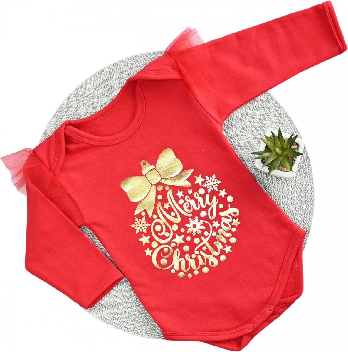 Боди Dexter's Merry Christmas 74 см Красный