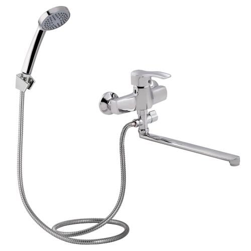 Змішувач для ванни Lidz Anny 005C2 з поворотним виливом та душовою гарнітурою k40 Chrome (LDANN005C2CRM35102)