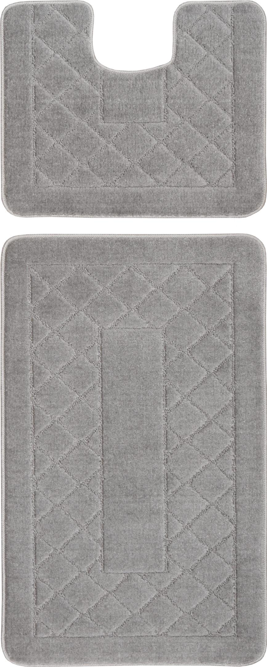 Набор ковриков в ванную комнату Relana Elana 8506 60x100 + 60x50 см Серый