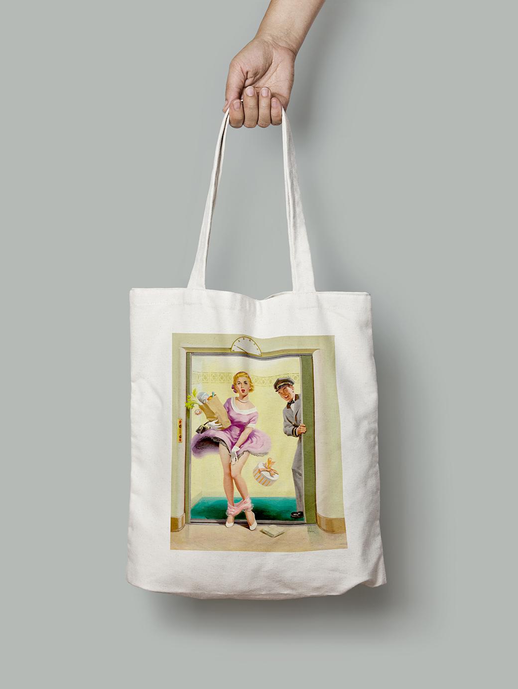 Эко-сумка Случай в лифте стиль Арта Фрама шопер (pin_up1725006_Bag)