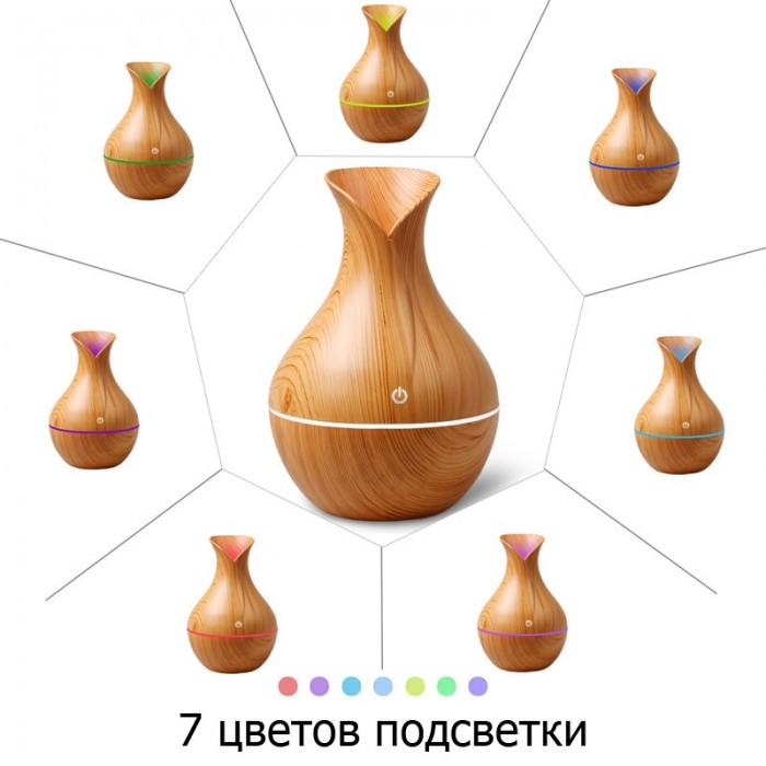 Зволожувач повітря-аромадифузор зволожувач повітря з підсвічуванням UKC LR053 130 мл Світле дерево - фото 6