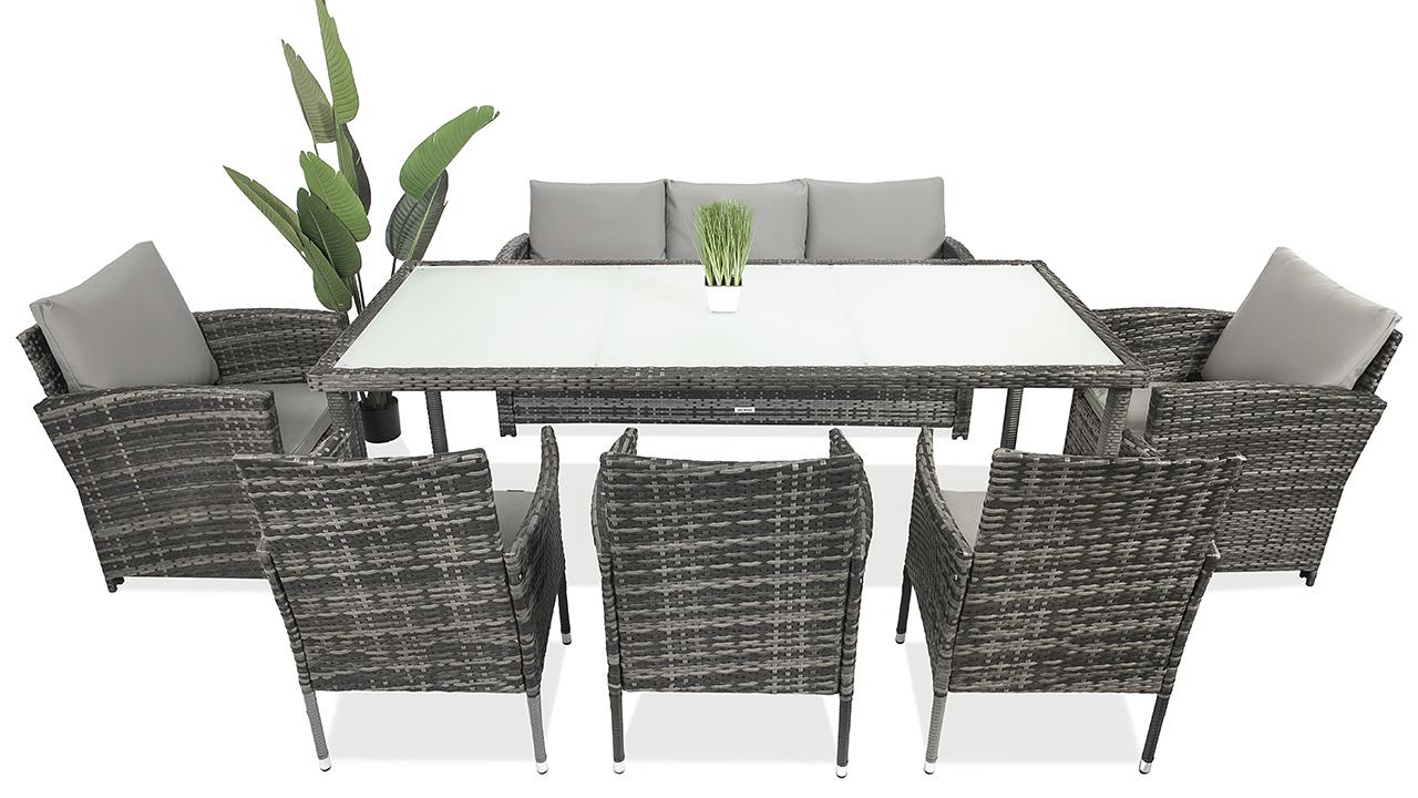 Набор садовой мебели Just Relax Deluxe Max 3 SFS из ротанга со стальным каркасом Grey