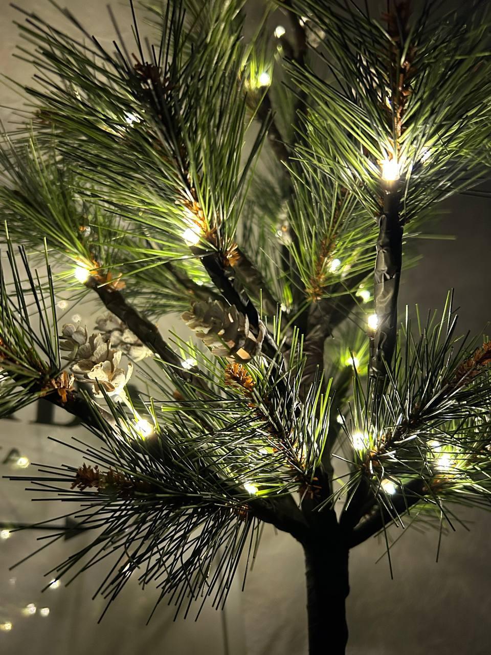 Світильник декоративний Ялинка з шишками від батарейок та USB 60 см (1272) - фото 2