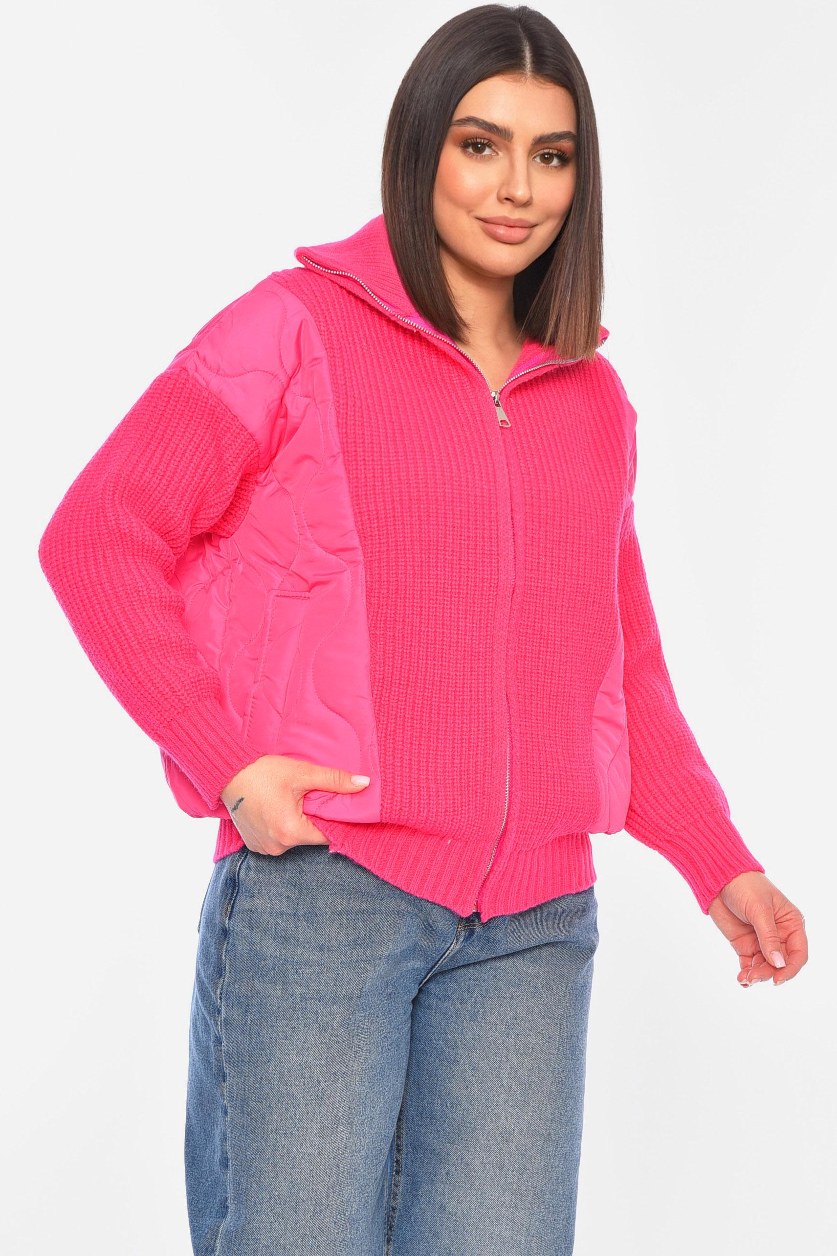 Кофта жіноча на блискавці L-XL Малиновий (191901)