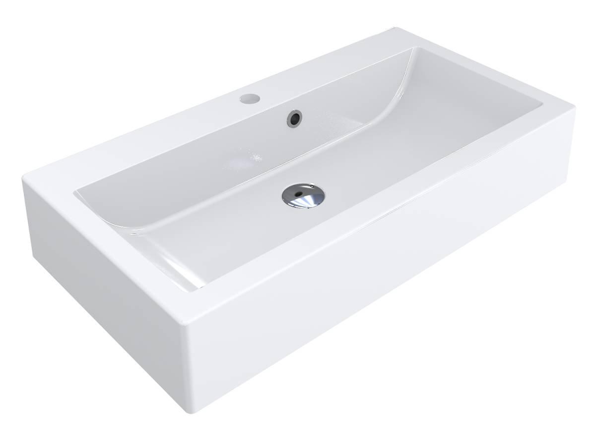 Умывальник Miraggio OSKAR с литого мрамора глянцевый Белый (84009)