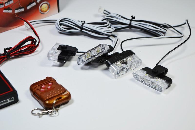 Стробоскоп в решітку радіатора LED 9202 12V з пультом Білий (3955) - фото 9 Стробоскоп в решітку радіатора LED 9202 12V з пультом Білий (3955) - фото 9