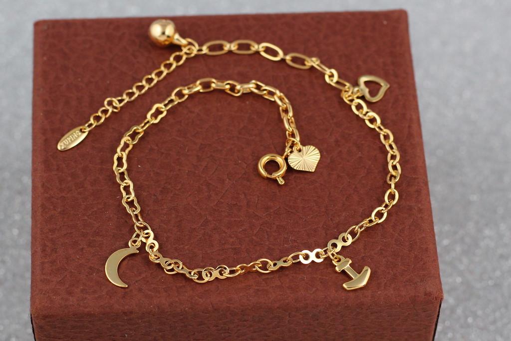 Браслет на ногу Xuping Jewelry Луна с якорем 23 см 1 мм Золотистый (1455116517)