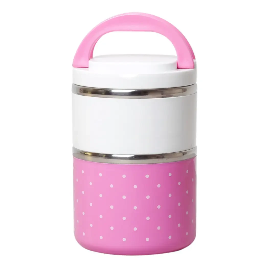 Ланч бокс двойной Kamille 1080 мл Розовый (KM-2103)