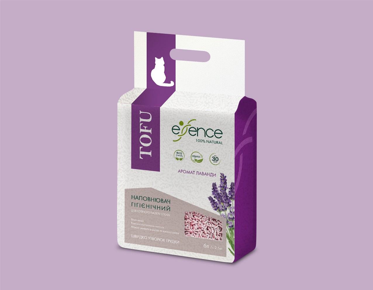 Наповнювач для котячого туалету Essence Лаванди тофу 6 л (4820261920024) Наповнювач для котячого туалету Essence Лаванди тофу 6 л (4820261920024)