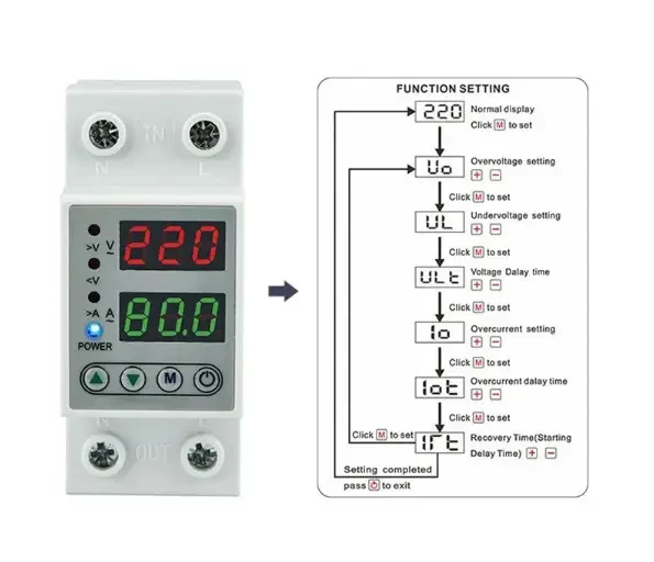 Защитное реле напряжения EARU EAPDX-40RG - фото 2 Защитное реле напряжения EARU EAPDX-40RG - фото 2