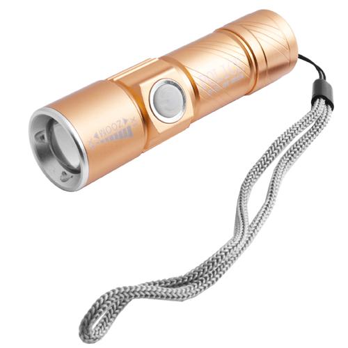 Ручной фонарь аккумуляторный 501-XPE USB с ремешком