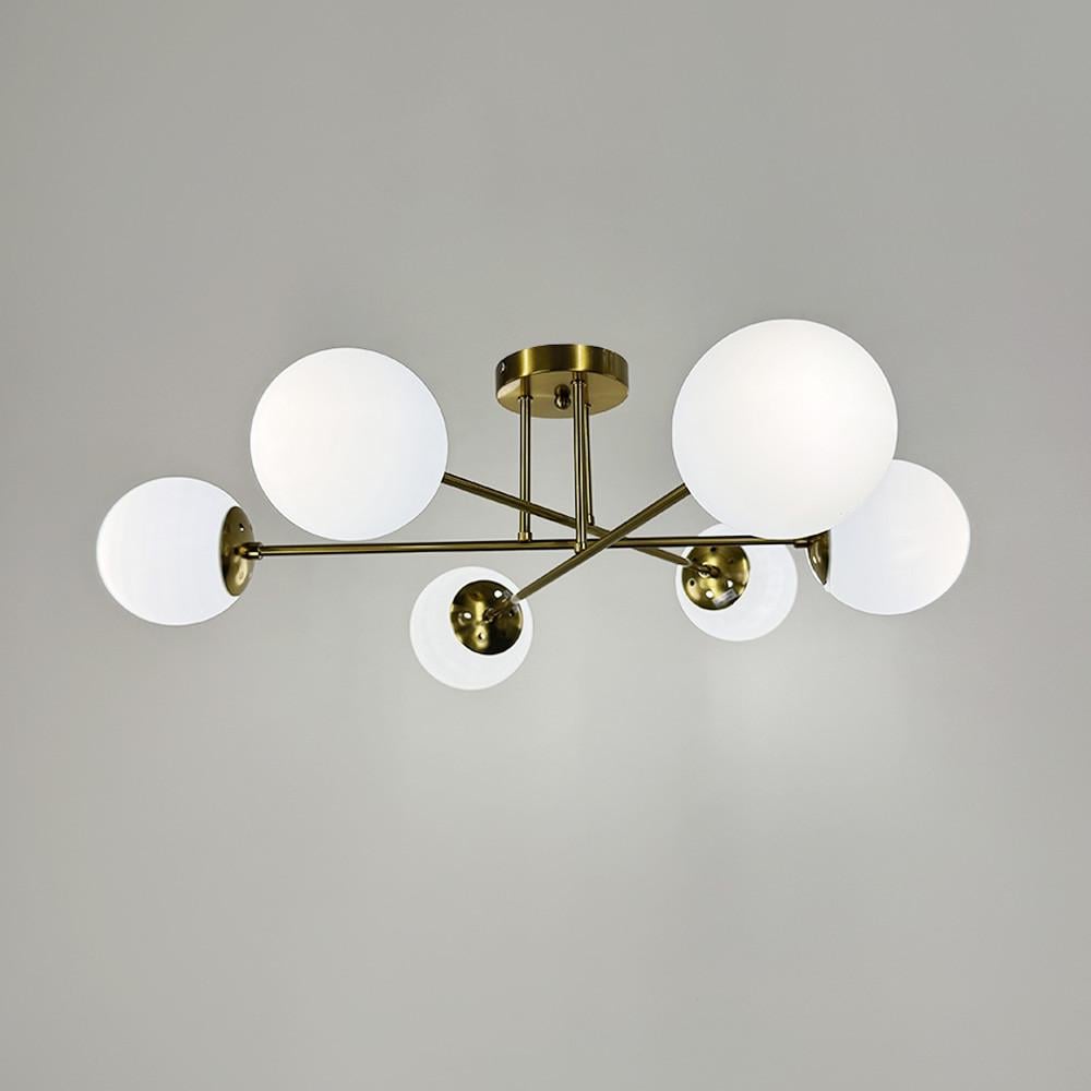 Люстра с 6-белыми плафонами Ø 73 см Латунь (S 7072/6 TBS+WT)