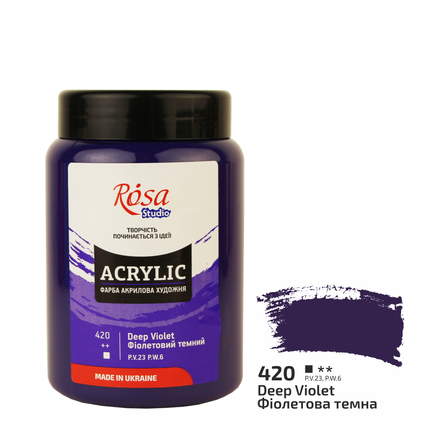 Акриловая краска ROSA Studio 322419420 6 шт. 400 мл Темно-фиолетовый/420 (4823098513643) Акриловая краска ROSA Studio 322419420 6 шт. 400 мл Темно-фиолетовый/420 (4823098513643)