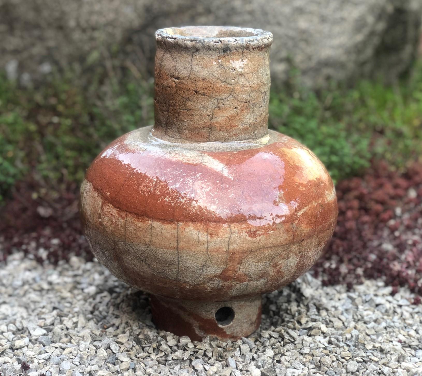 Ваза керамічна handmade в рустикальному стилі/випал в техніці Раку 32 см (SKU106) - фото 5 Ваза керамічна handmade в рустикальному стилі/випал в техніці Раку 32 см (SKU106) - фото 5