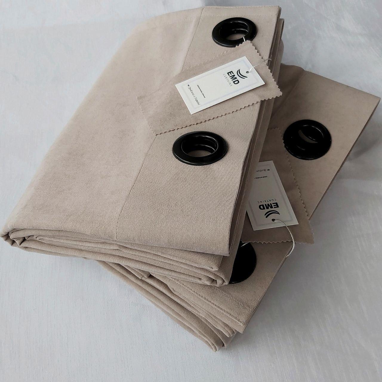 Шторы на черных люверсах 150x250 см микровелюр 2 шт. Бежевый/Капучино (5801700-МТ2/150-BL) - фото 6 Шторы на черных люверсах 150x250 см микровелюр 2 шт. Бежевый/Капучино (5801700-МТ2/150-BL) - фото 6