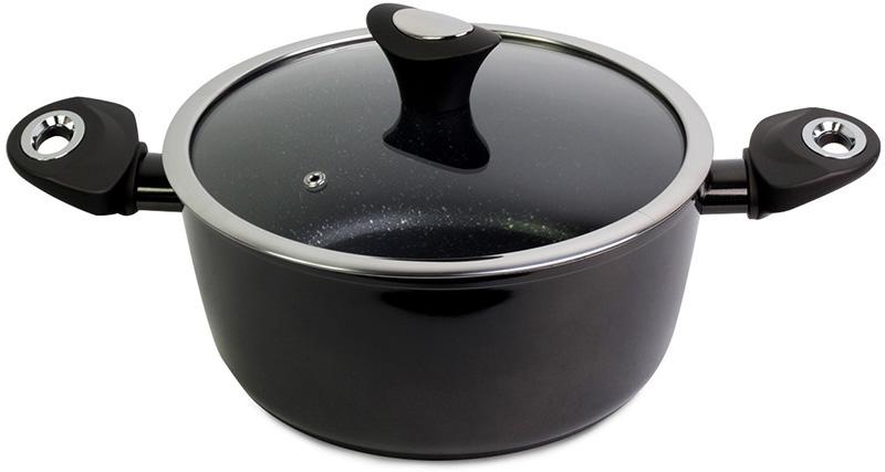 Кастрюля Kamille Black Gotland 4 л с мраморным антипригарным покрытием (KM-4108)