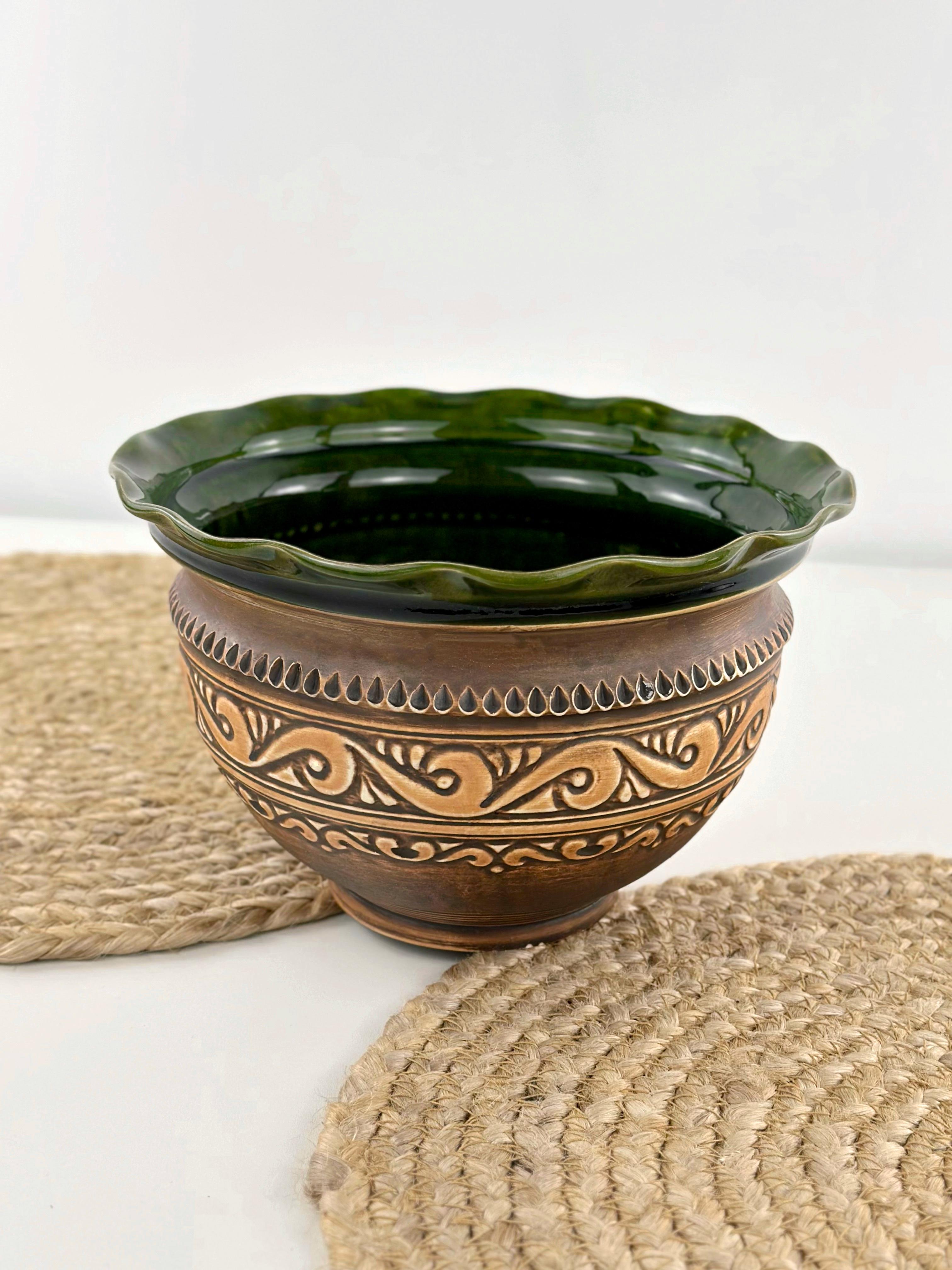 Макитра-волна для мака глиняная Гражда 2 л Коричневый (17017-1) Макитра-волна для мака глиняная Гражда 2 л Коричневый (17017-1)