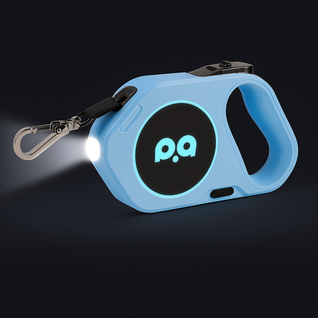 Поводок рулетка с LED подсветкой автоматическая на USB 5 м Голубой - фото 6 Поводок рулетка с LED подсветкой автоматическая на USB 5 м Голубой - фото 6