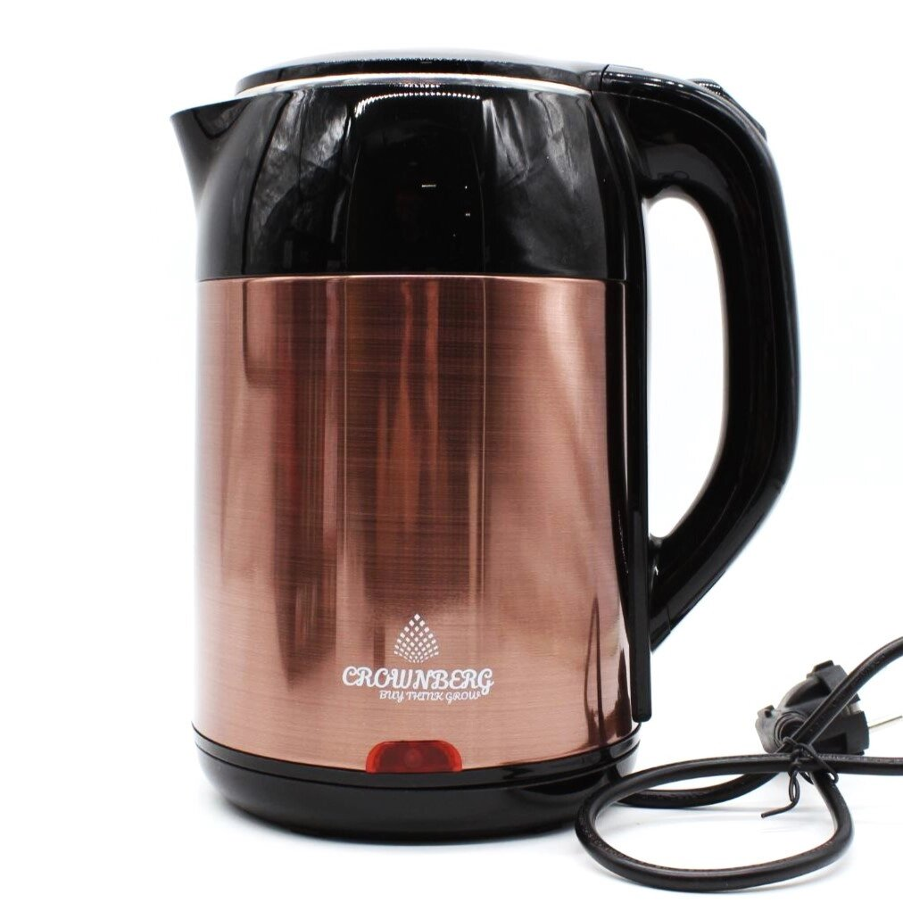 Електрочайник Crownberg СВ-9215 з нержавіючої сталі 1800 Вт Коричневий (GR-05246) Електрочайник Crownberg СВ-9215 з нержавіючої сталі 1800 Вт Коричневий (GR-05246)