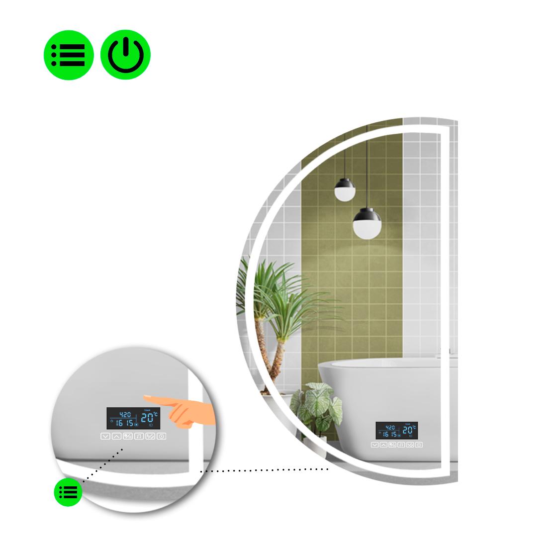 Зеркало с LED подсветкой Parette 1 с Smart-блоком 80x40 см (8994604)