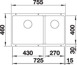 Мойка кухонная Blanco 527167 SUBLINE 430/270-U (40984) - фото 2 Мойка кухонная Blanco 527167 SUBLINE 430/270-U (40984) - фото 2