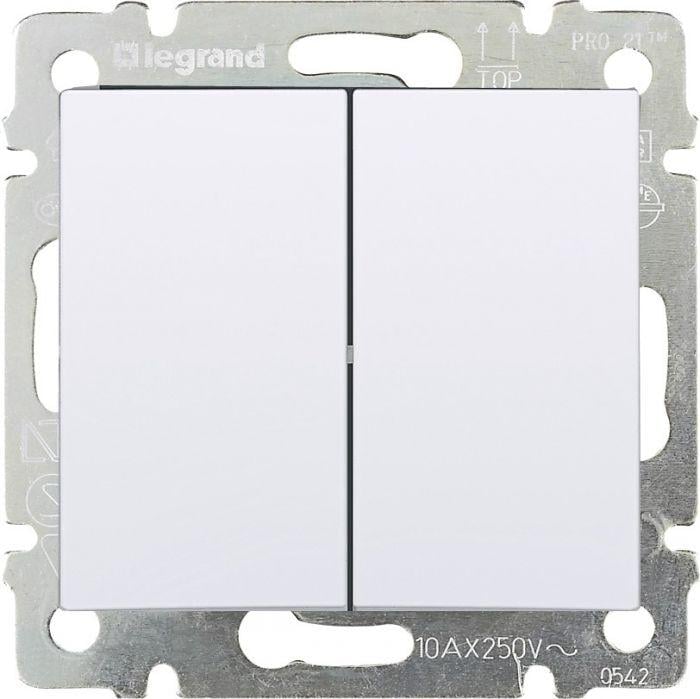 Выключатель проходной Legrand Valena двухклавишный Белый (774408)