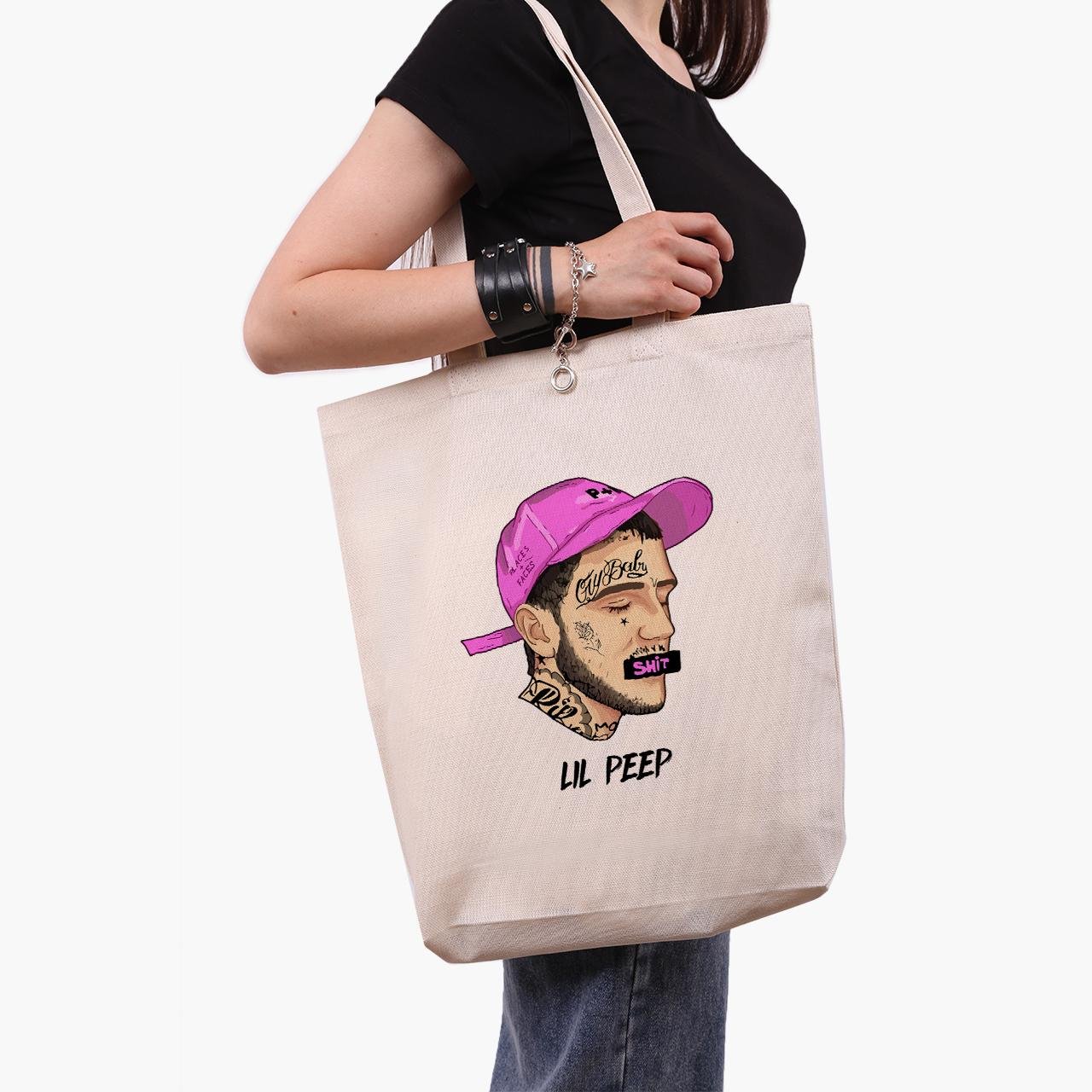 Эко сумка шоппер Lil Peep 41х39х8 см Бежевый (9227-2635-WTD) Эко сумка шоппер Lil Peep 41х39х8 см Бежевый (9227-2635-WTD)