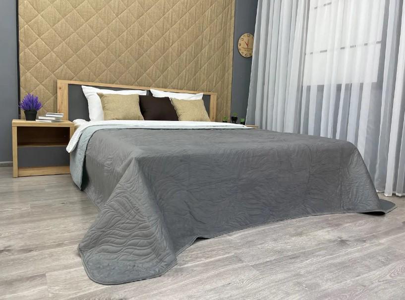 Покривало двостороннє Decorator Ultra Sonic Microfiber 220х240 см Сірий (85-035) - фото 9