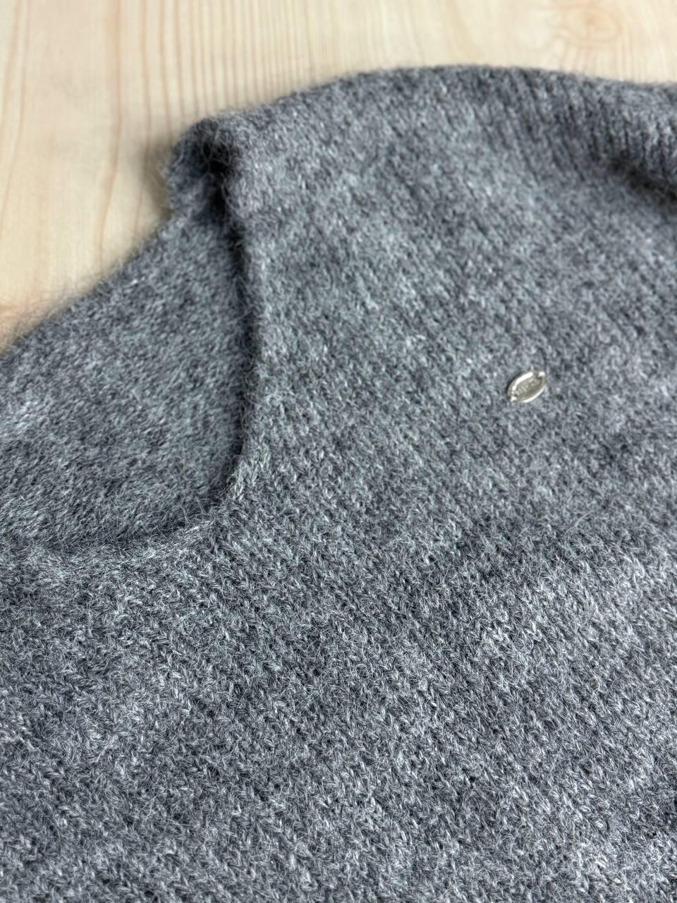 Свитер женский A-N 08-1 с шерстью вырез мыс OS Серый (5467) - фото 5