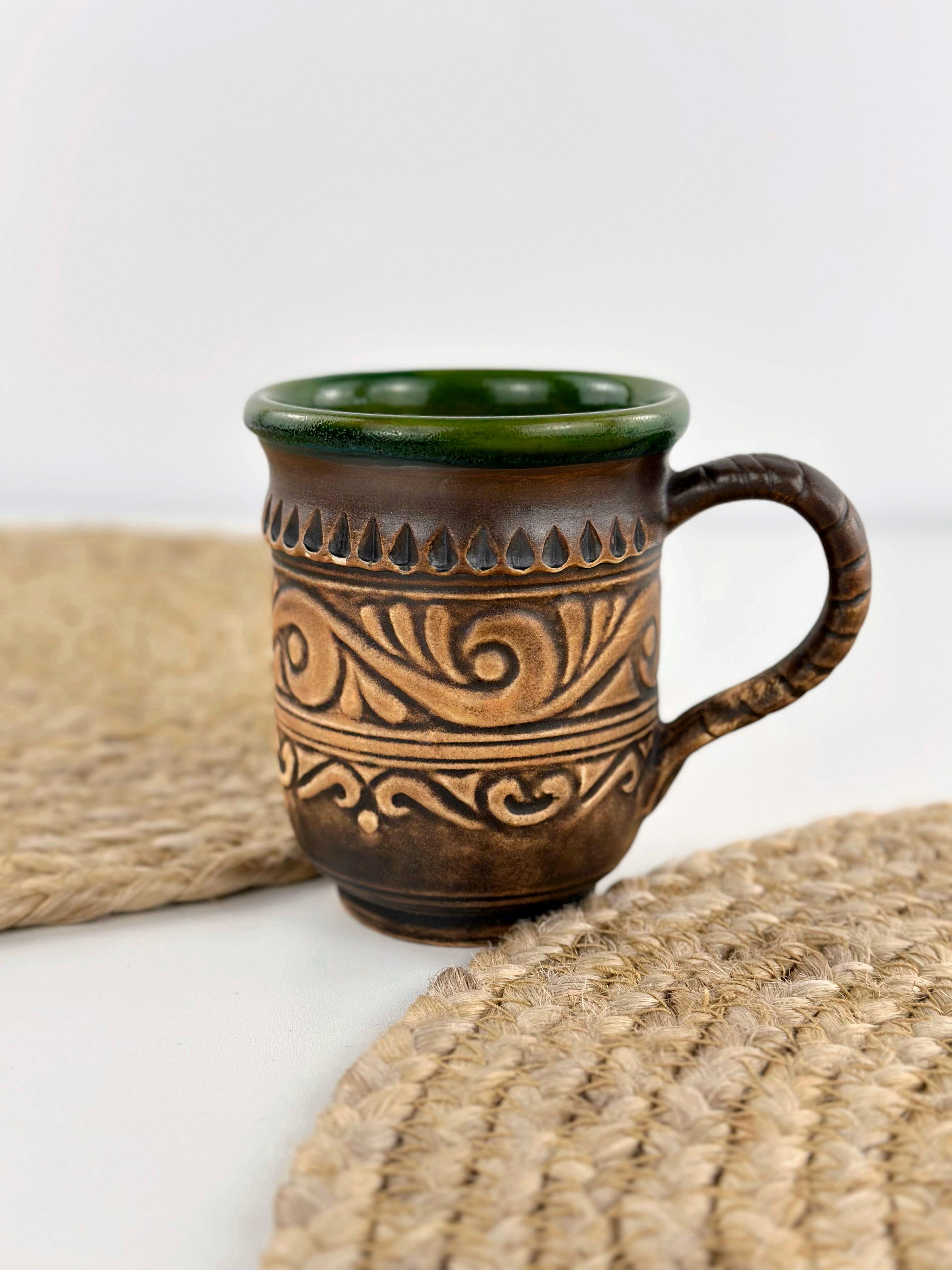 Чашка высокая глиняна Гражда 0,3 л Коричневый (17011-3)