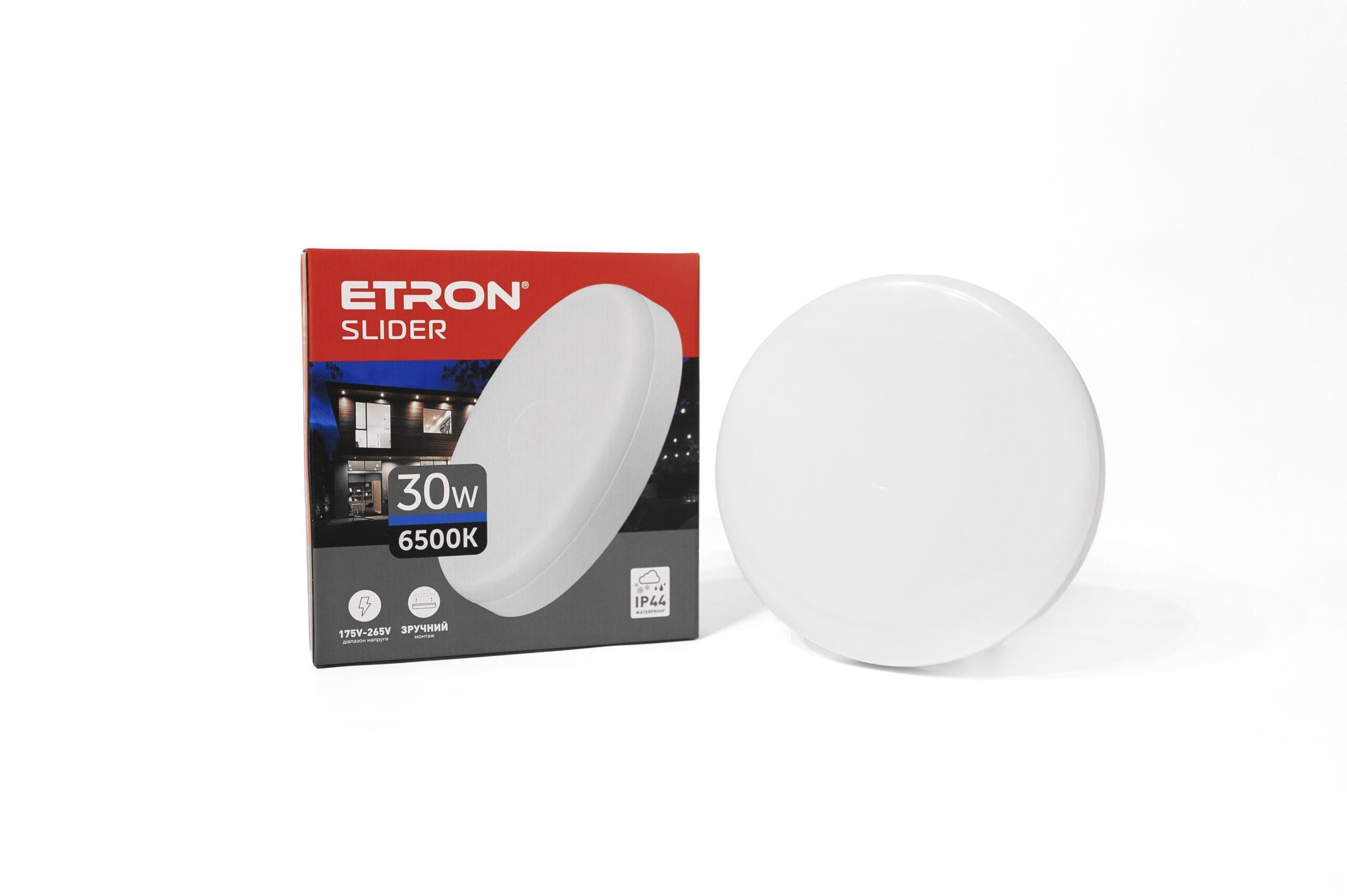 Світлодіодний світильник ETRON Slider 30 W 6500K ІР44 круг (22090)