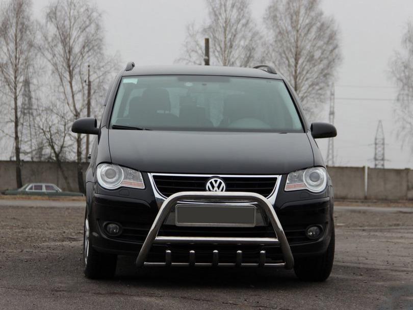 Кенгурятник WT003 51 мм без надписи CAN для Volkswagen Touran 2003-2010 гг. нержавеющая сталь Хром