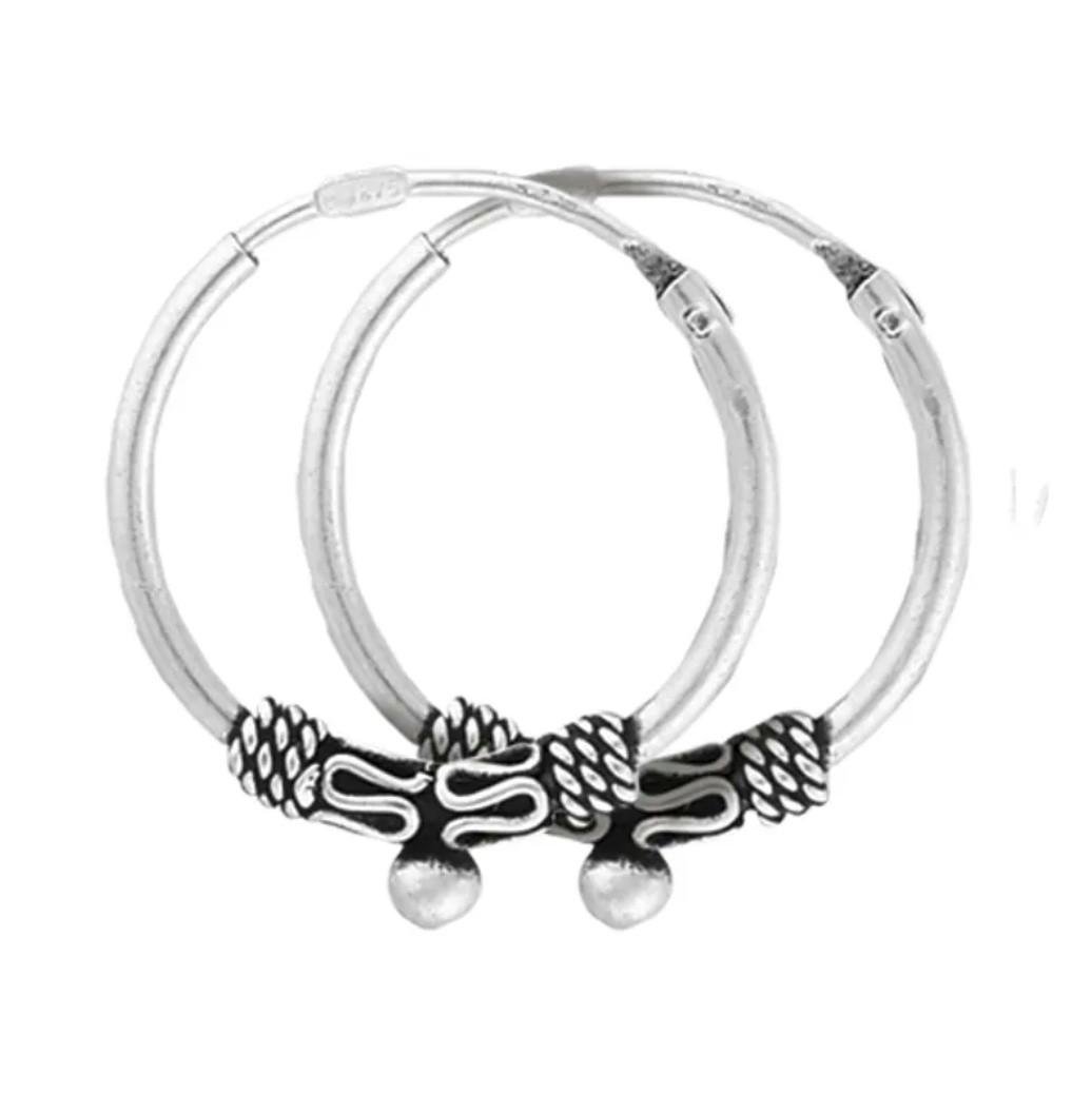 Серебряные серьги кольца Конго 15 мм 1,5 г (с5/311)