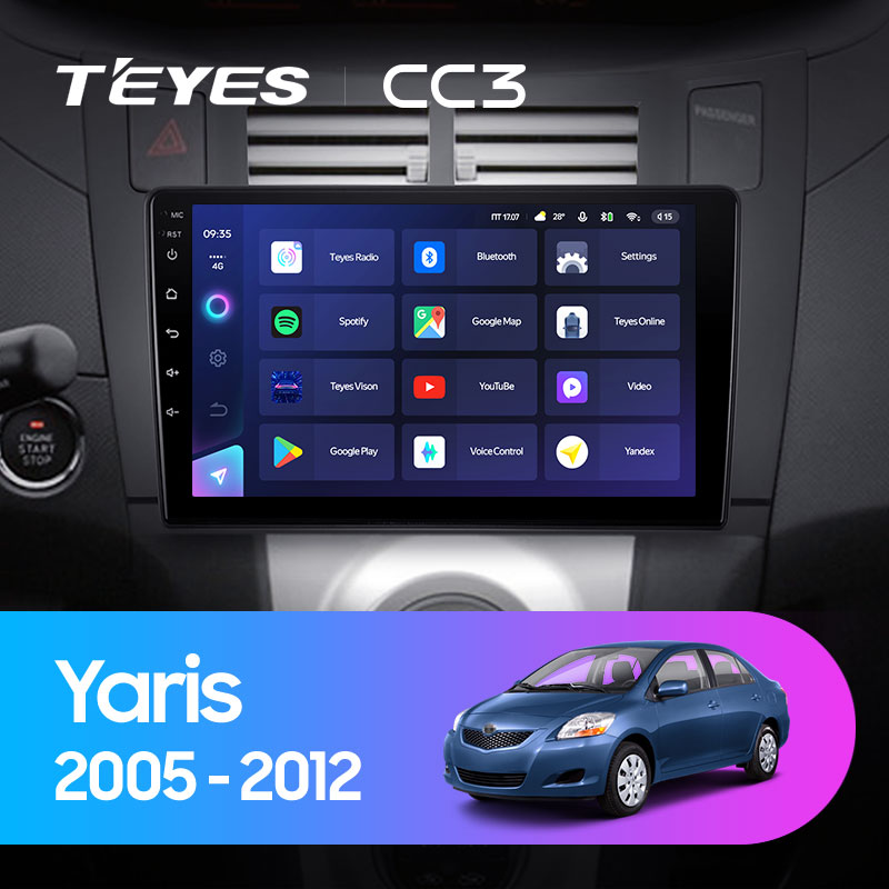 Автомагнитола штатная Teyes для Toyota Yaris 2005-2012 Android CC3 6+128G Wi-Fi (1464253463) - фото 3