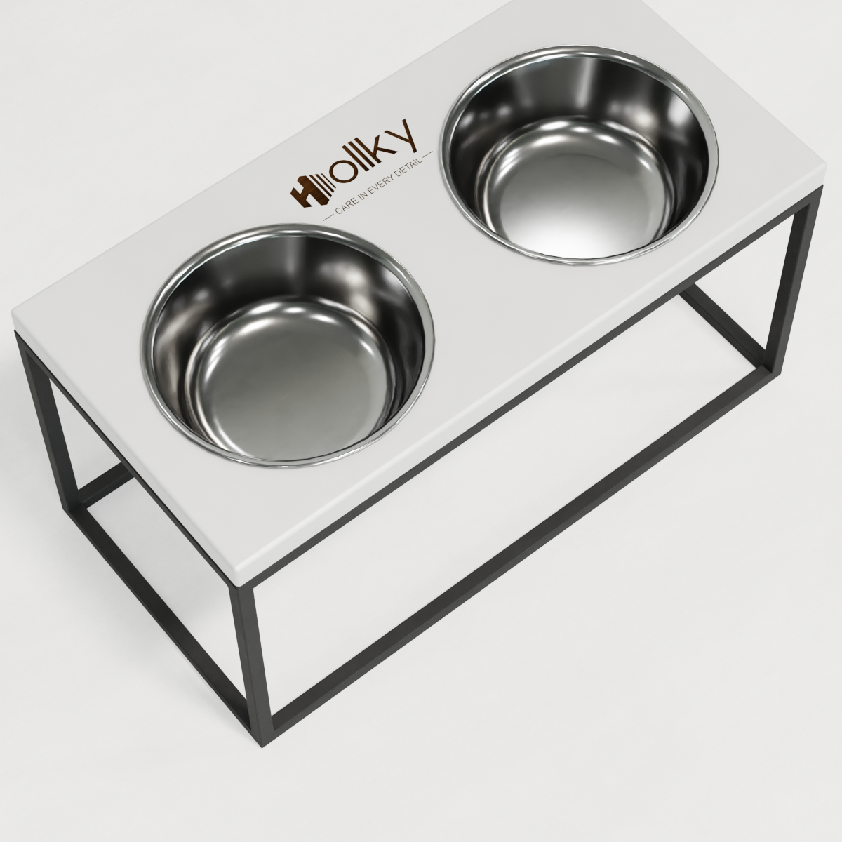 Миски на підставці для середніх і великих собак Hollky Base L 2х0,95 л (BL-422120-GRWH) - фото 4 Миски на підставці для середніх і великих собак Hollky Base L 2х0,95 л (BL-422120-GRWH) - фото 4