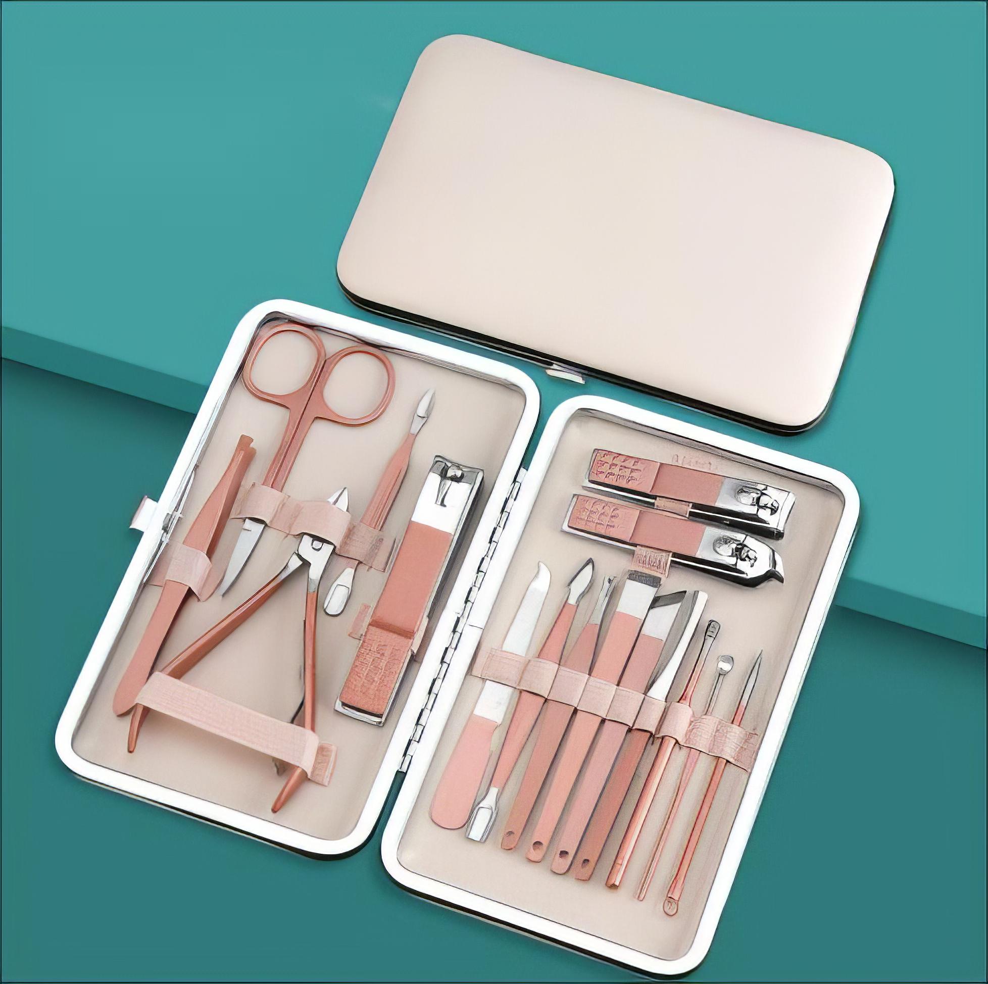 Набір інструментів для манікюру та педикюру 16 шт. Бежевий - фото 2 Набір інструментів для манікюру та педикюру 16 шт. Бежевий - фото 2