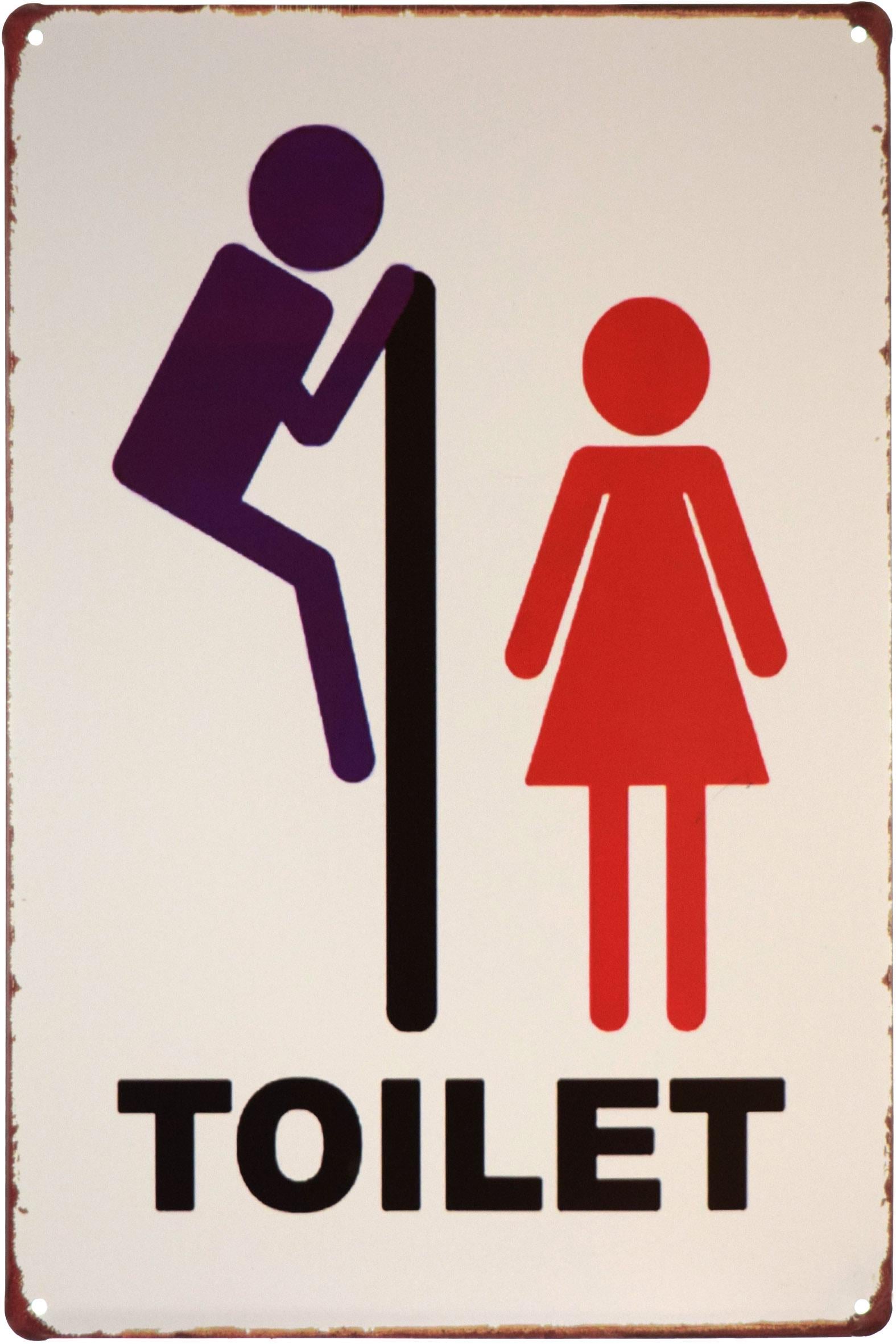 Табличка металева Туалет Силуети/Toilet 20x30 см