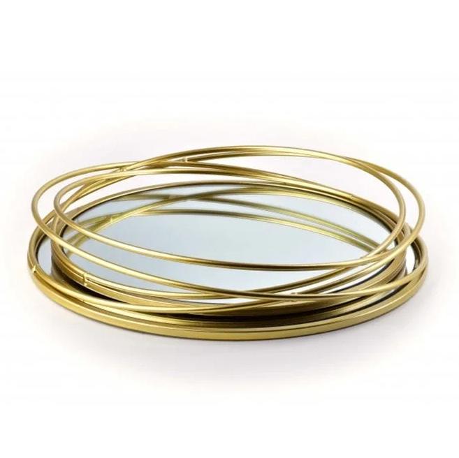 Комплект металевих круглих підносів Flora Lucas 2 шт. (35515) - фото 2